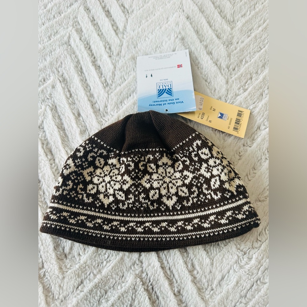 Dale Of Norway Unisex OS Garmisch Merino Wool Hat Brown/White 4239 Harmony New